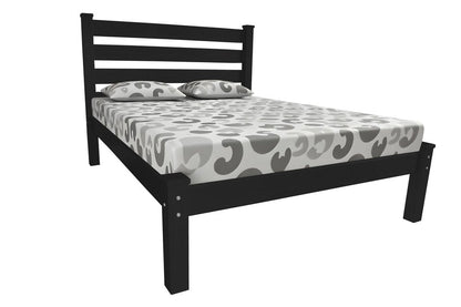 Black Solid Wood Queen Bed Frame HomeRoots