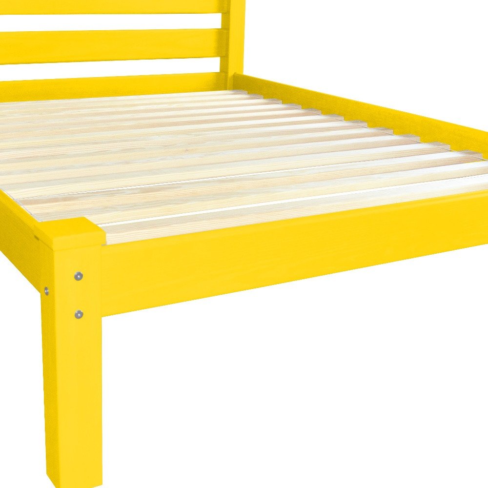 Canary Yellow Solid Wood Queen Bed Frame HomeRoots
