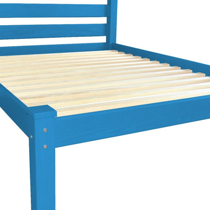 Caribbean Blue Solid Wood Queen Bed Frame HomeRoots