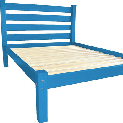 Caribbean Blue Solid Wood Queen Bed Frame HomeRoots