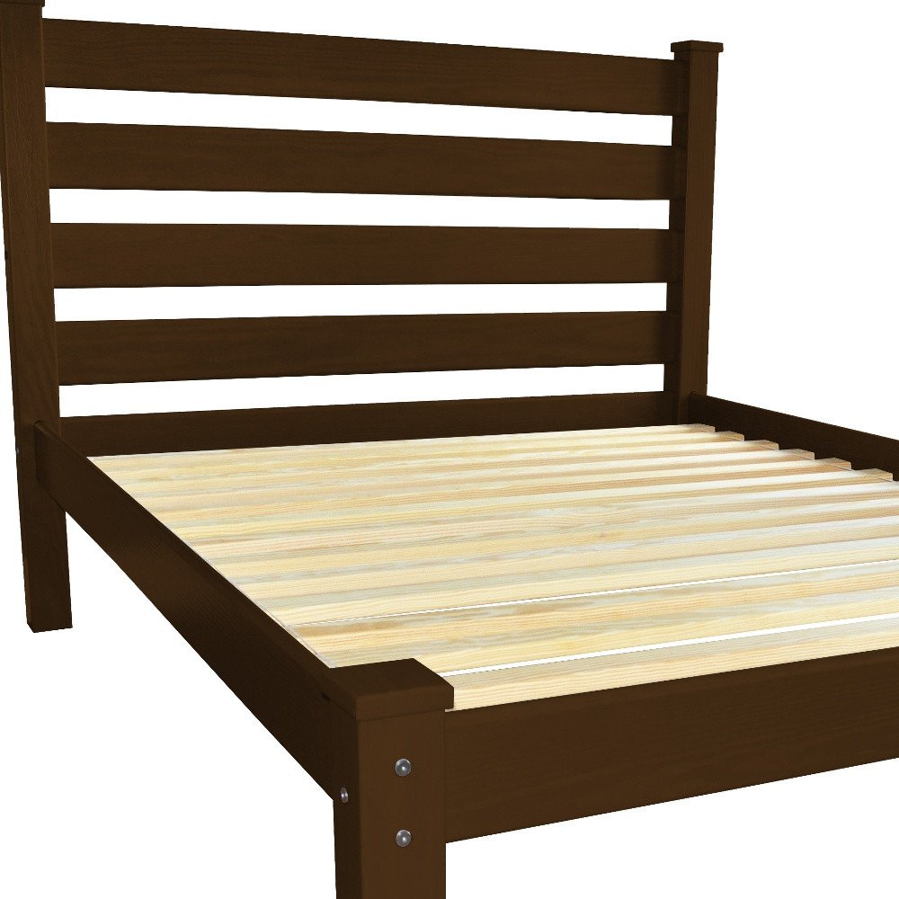 Brown Solid Wood Queen Bed Frame HomeRoots