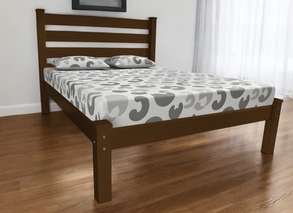 Brown Solid Wood Queen Bed Frame HomeRoots