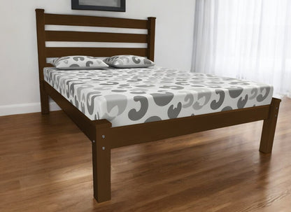 Brown Solid Wood Queen Bed Frame HomeRoots