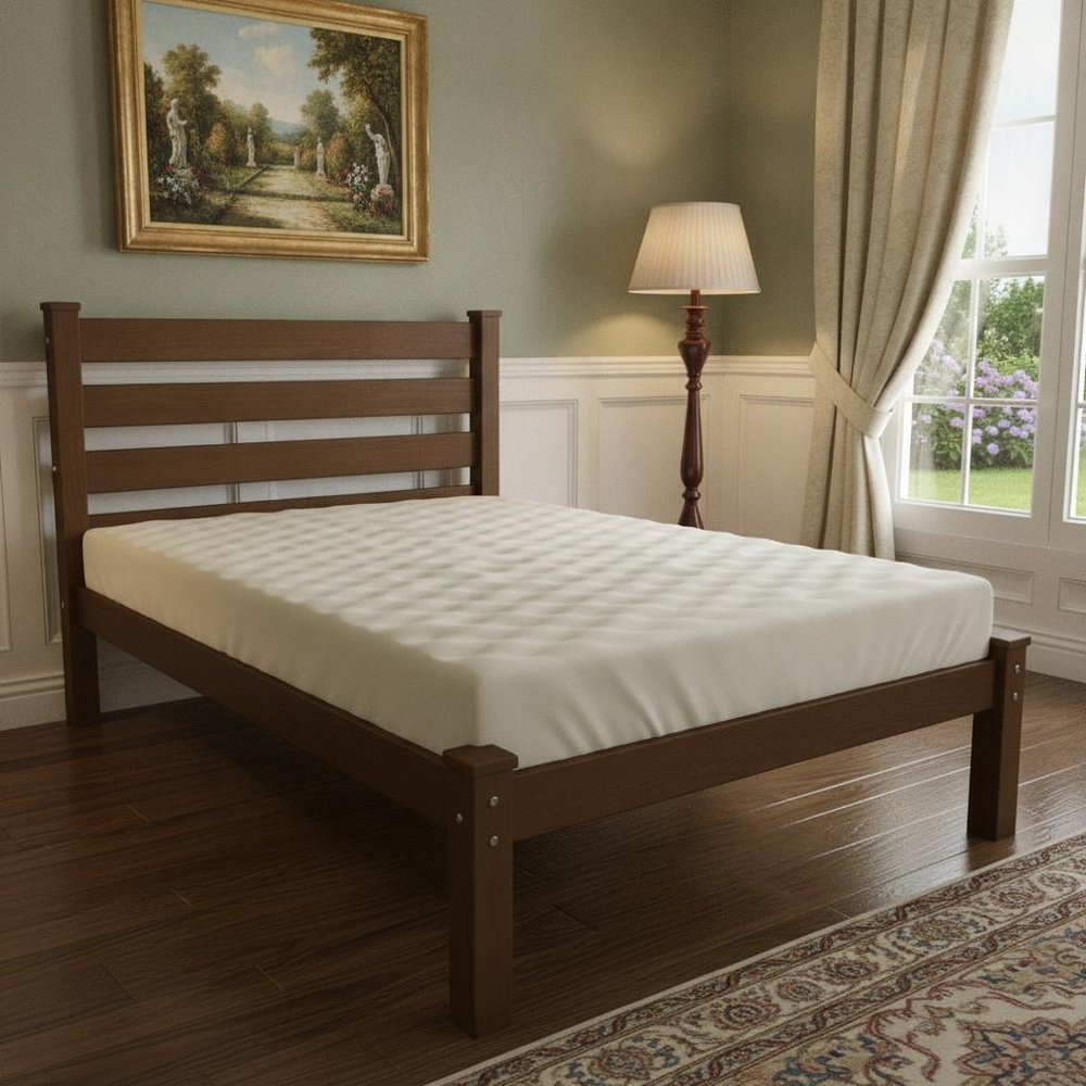 Brown Solid Wood Queen Bed Frame HomeRoots