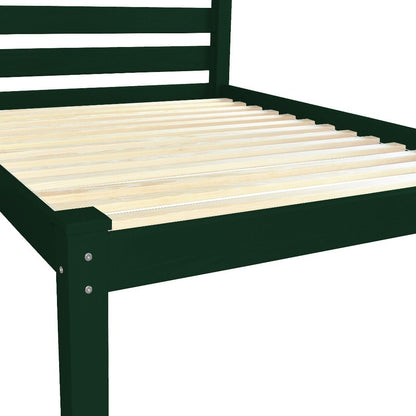 Dark Green Solid Wood Queen Bed Frame HomeRoots