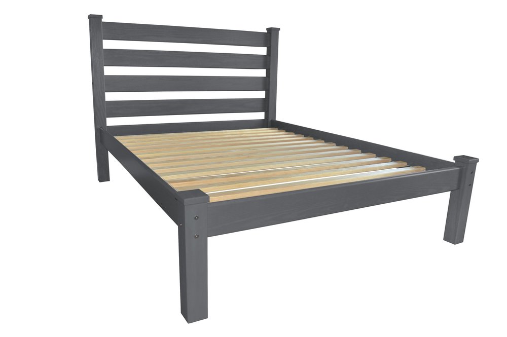 Gray Solid Wood Queen Bed Frame HomeRoots