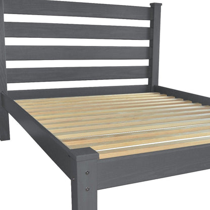 Gray Solid Wood Queen Bed Frame HomeRoots