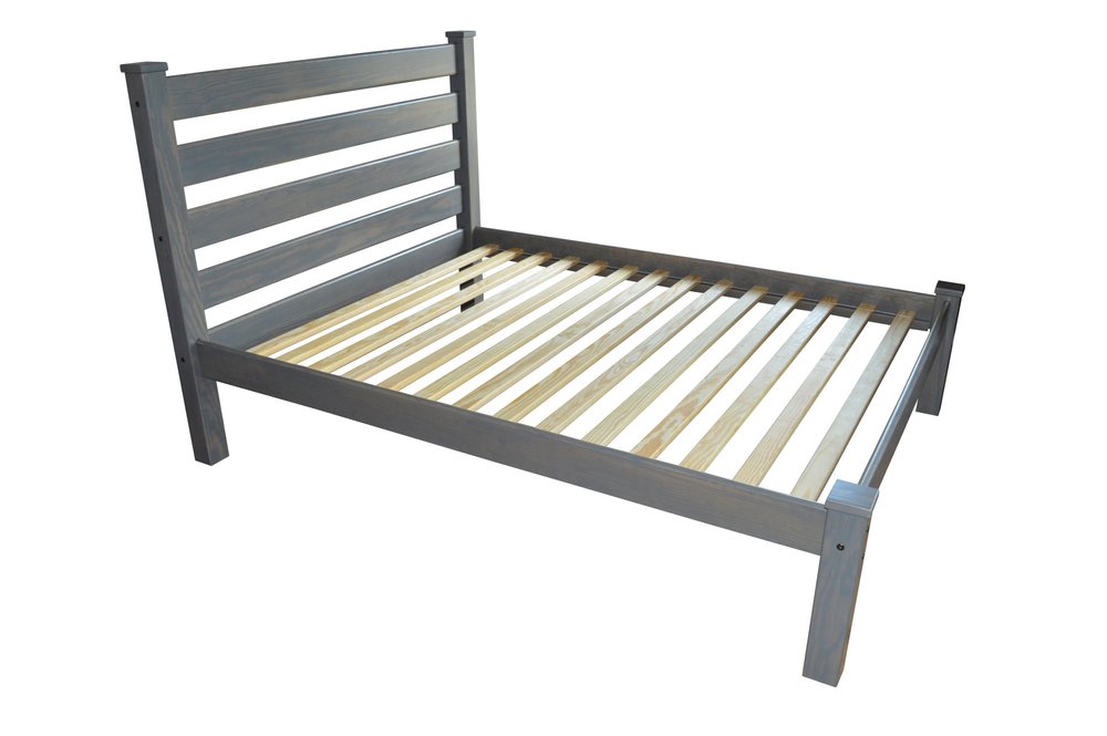 Gray Solid Wood Queen Bed Frame HomeRoots