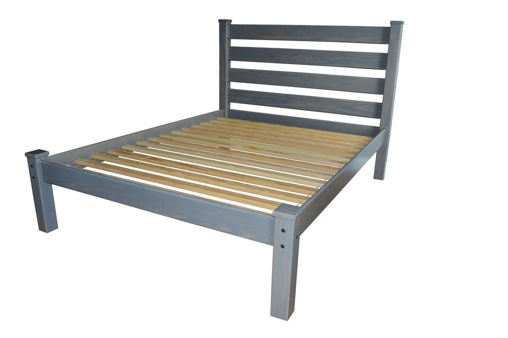 Gray Solid Wood Queen Bed Frame HomeRoots