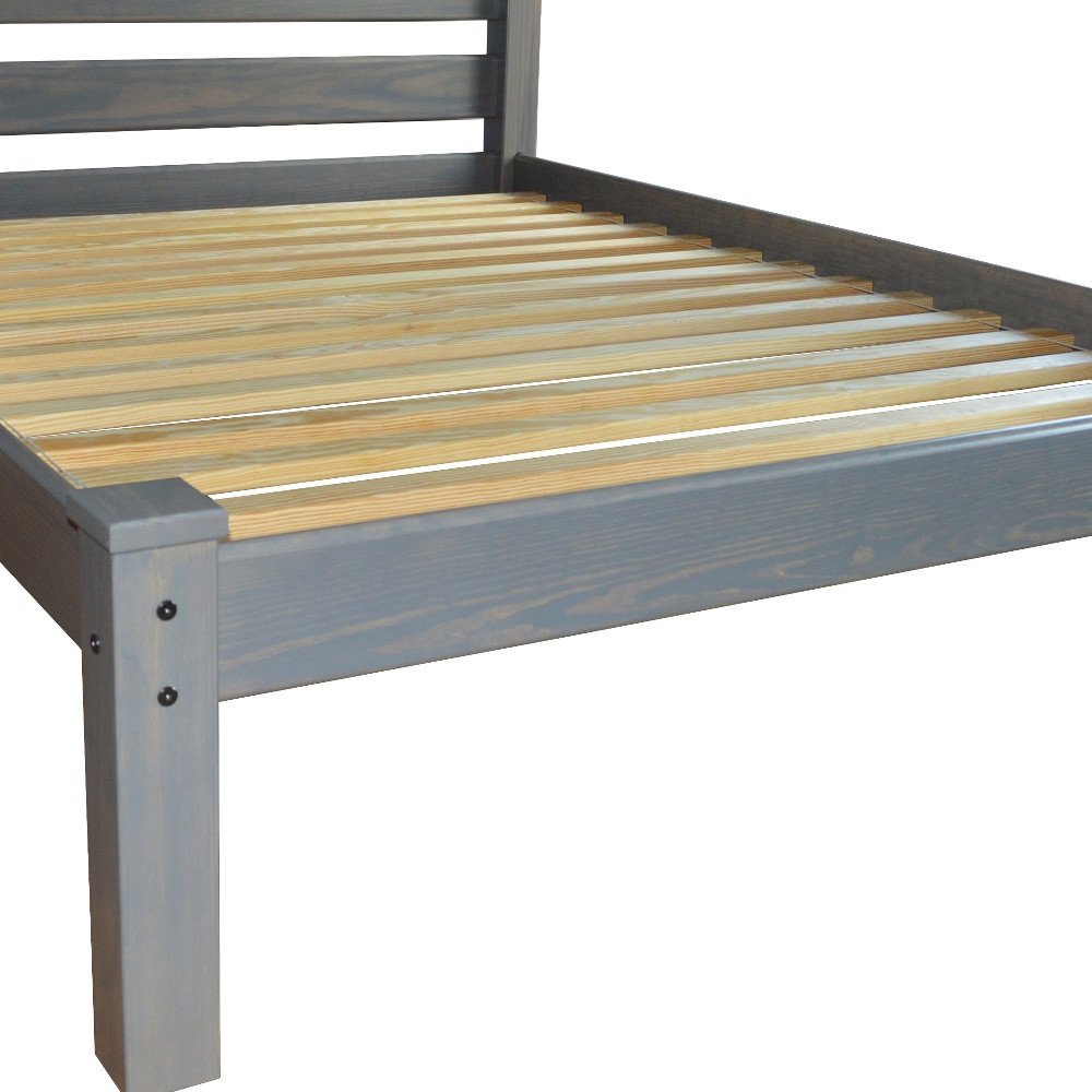Gray Solid Wood Queen Bed Frame HomeRoots