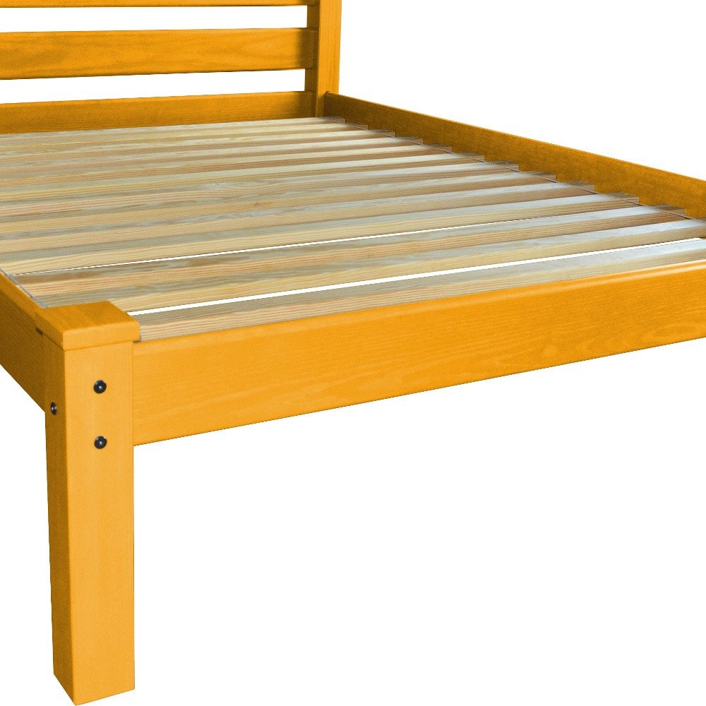 Yellow Solid Wood Queen Bed Frame HomeRoots