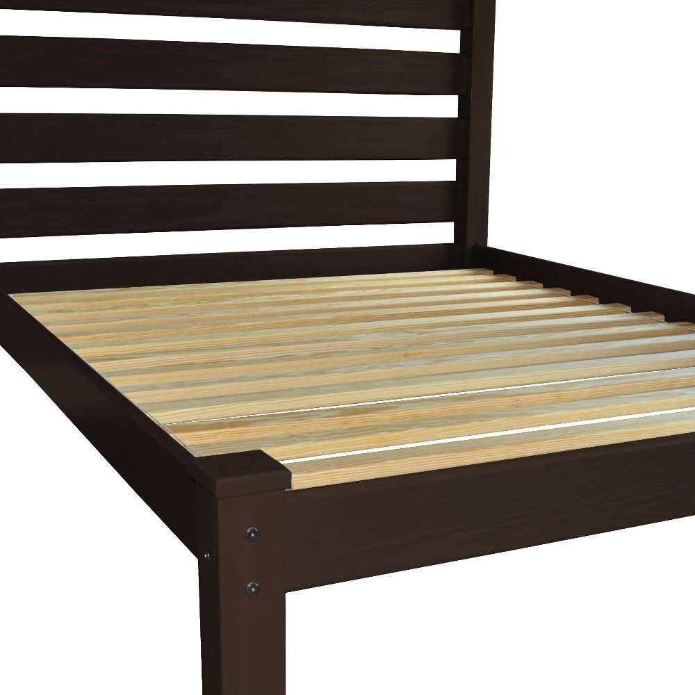 Brown Solid Wood Queen Bed Frame HomeRoots