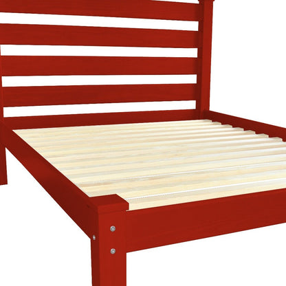 Red Solid Wood Queen Bed Frame HomeRoots