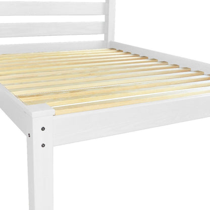 White Solid Wood Queen Bed Frame HomeRoots