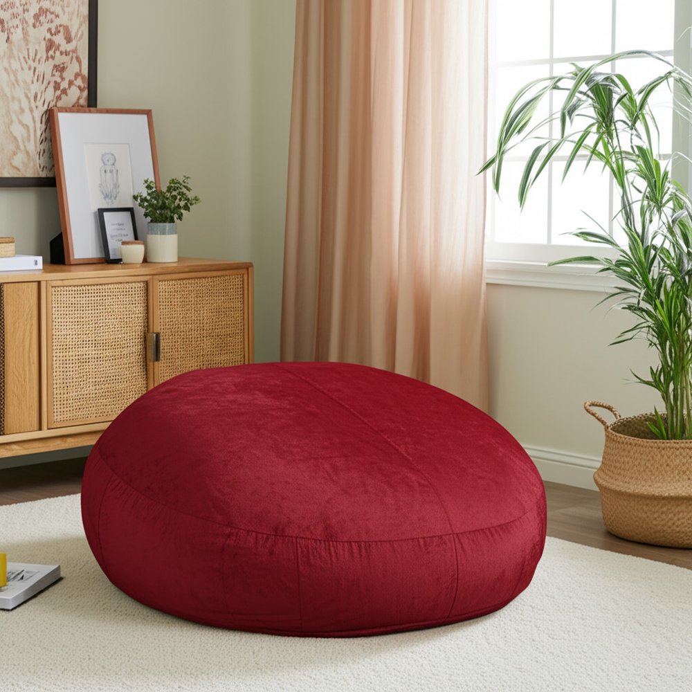 72" Cinnabar Microsuede Bean Bag Chair — view 1