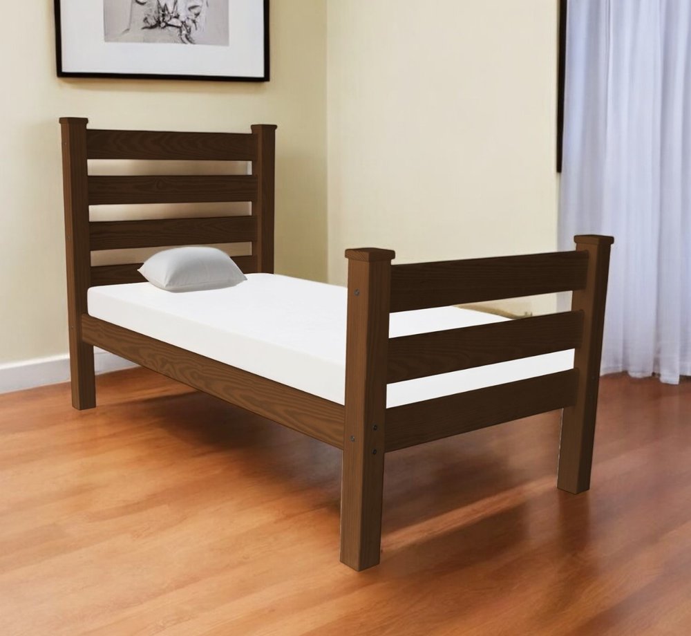 Brown Solid Wood Twin Bed Frame HomeRoots