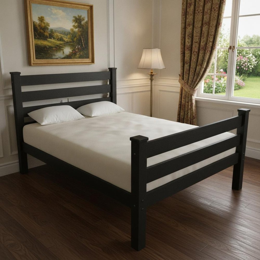 Black Solid Wood Twin Bed Frame HomeRoots