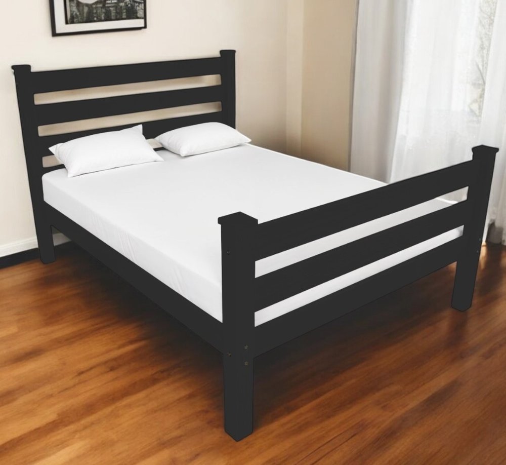 Black Solid Wood Twin Bed Frame HomeRoots