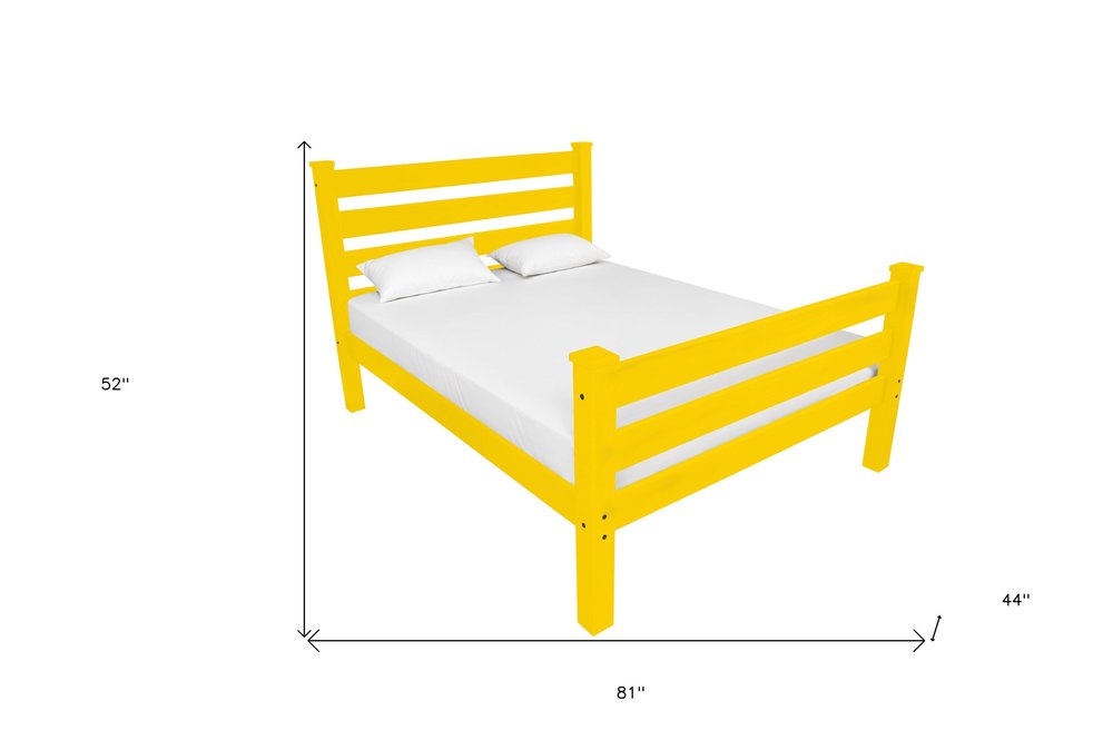 Canary Yellow Solid Wood Twin Bed Frame HomeRoots