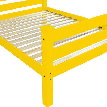 Canary Yellow Solid Wood Twin Bed Frame HomeRoots