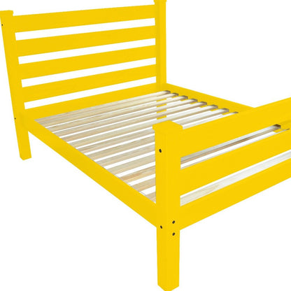 Canary Yellow Solid Wood Twin Bed Frame HomeRoots