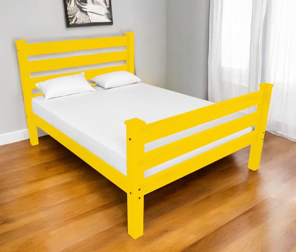 Canary Yellow Solid Wood Twin Bed Frame HomeRoots