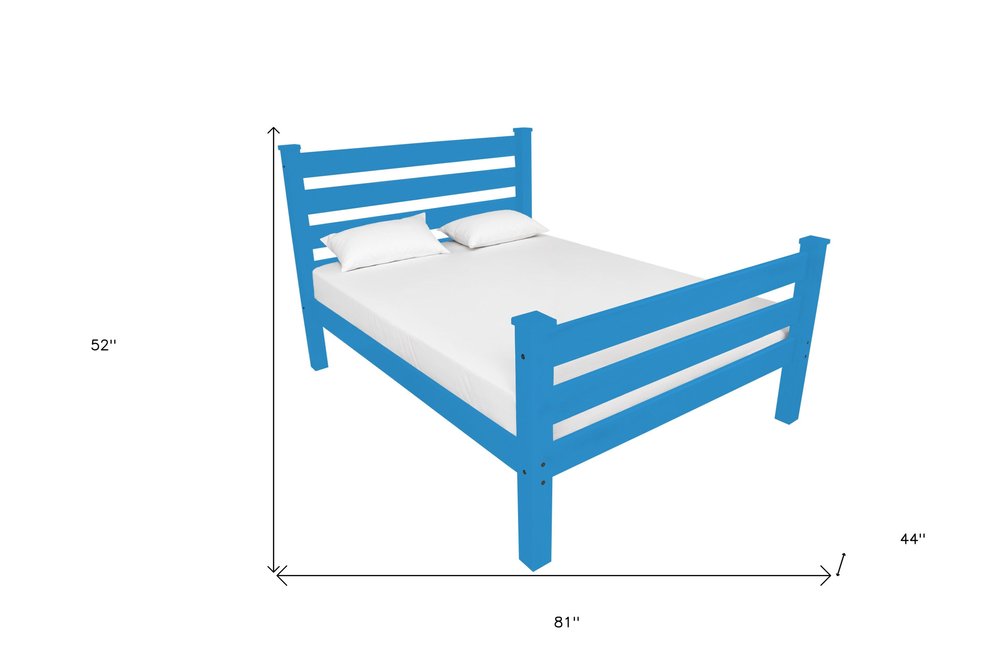 Caribbean Blue Solid Wood Twin Bed Frame HomeRoots