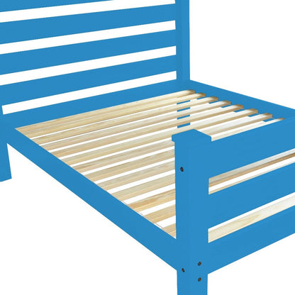 Caribbean Blue Solid Wood Twin Bed Frame HomeRoots