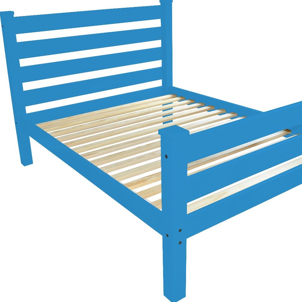 Caribbean Blue Solid Wood Twin Bed Frame HomeRoots