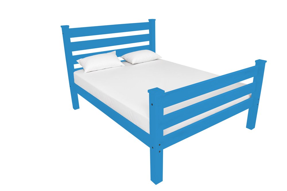 Caribbean Blue Solid Wood Twin Bed Frame HomeRoots
