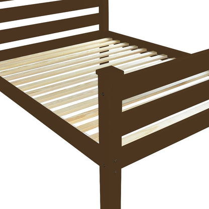 Coffee Solid Wood Twin Bed Frame HomeRoots