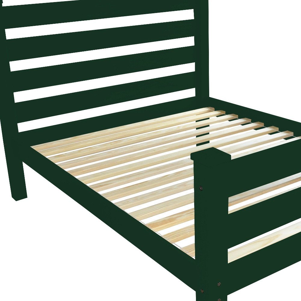 Dark Green Solid Wood Twin Bed Frame HomeRoots