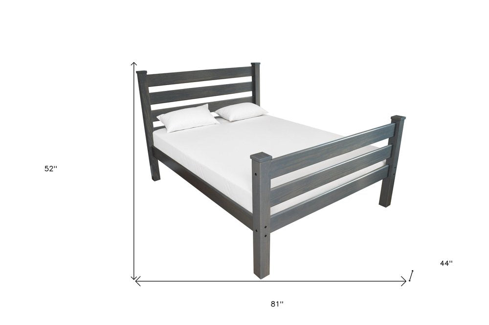 Gray Solid Wood Twin Bed Frame HomeRoots