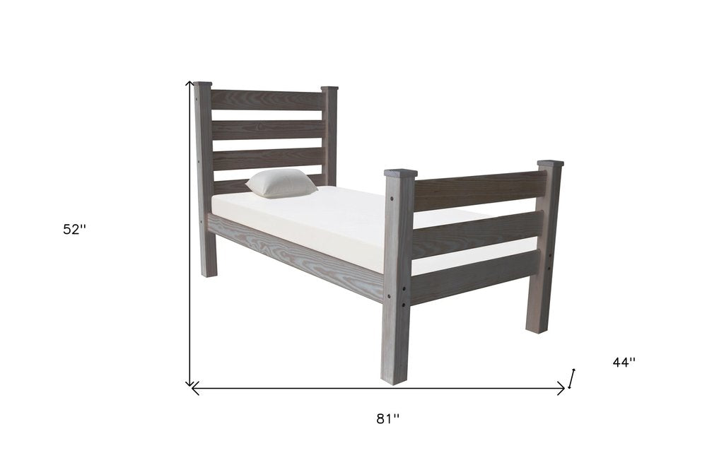 Gray Solid Wood Twin Bed Frame HomeRoots