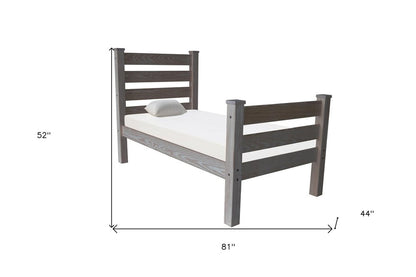 Gray Solid Wood Twin Bed Frame HomeRoots