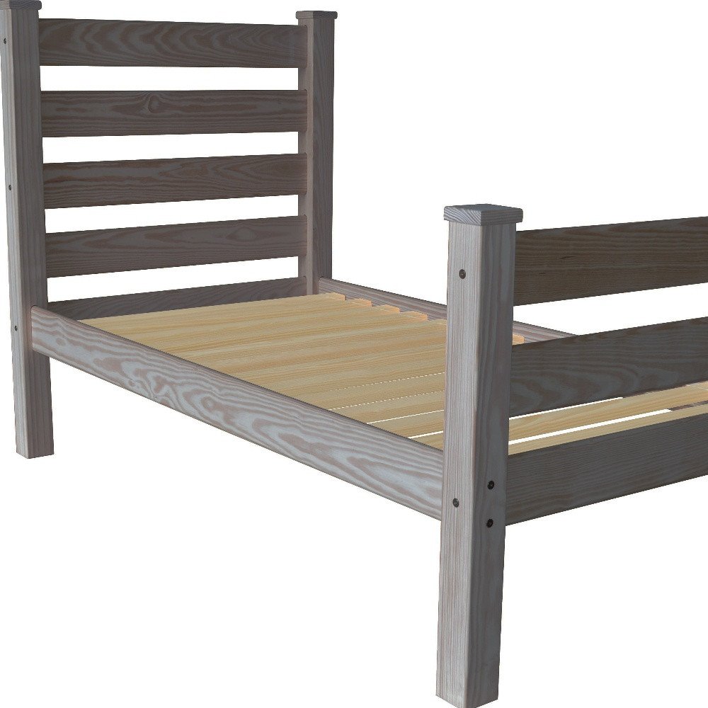 Gray Solid Wood Twin Bed Frame HomeRoots