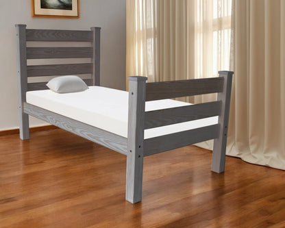 Gray Solid Wood Twin Bed Frame HomeRoots