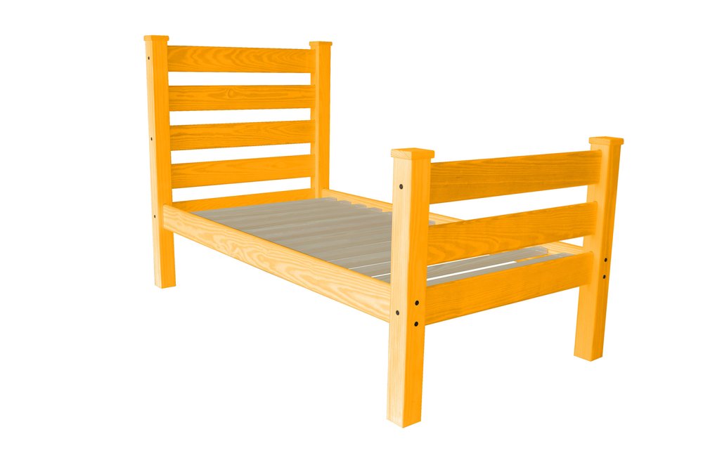 Orange Solid Wood Twin Bed Frame HomeRoots