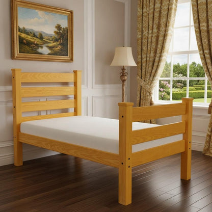 Orange Solid Wood Twin Bed Frame HomeRoots