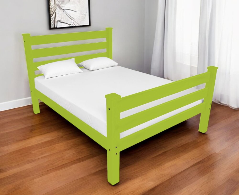 Lime Green Solid Wood Twin Bed Frame HomeRoots