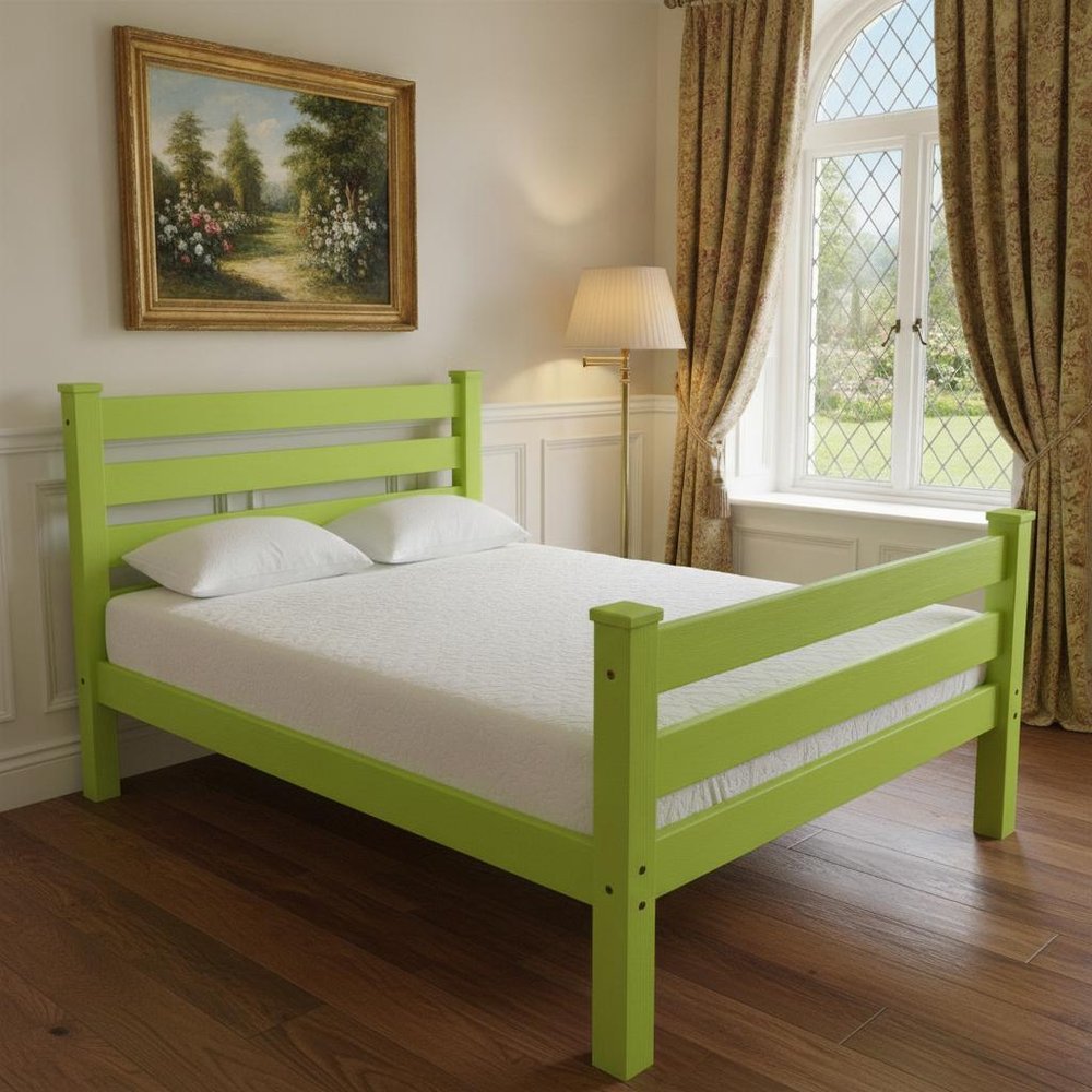 Lime Green Solid Wood Twin Bed Frame HomeRoots
