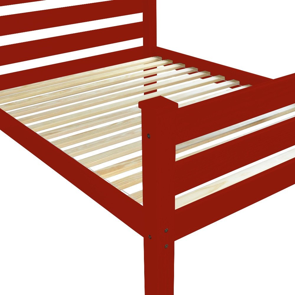 Red Solid Wood Twin Bed Frame HomeRoots