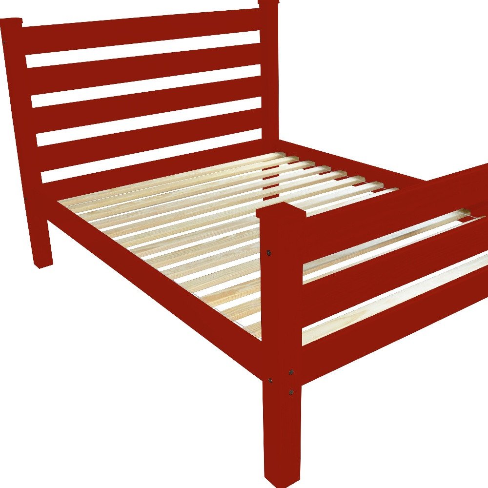 Red Solid Wood Twin Bed Frame HomeRoots
