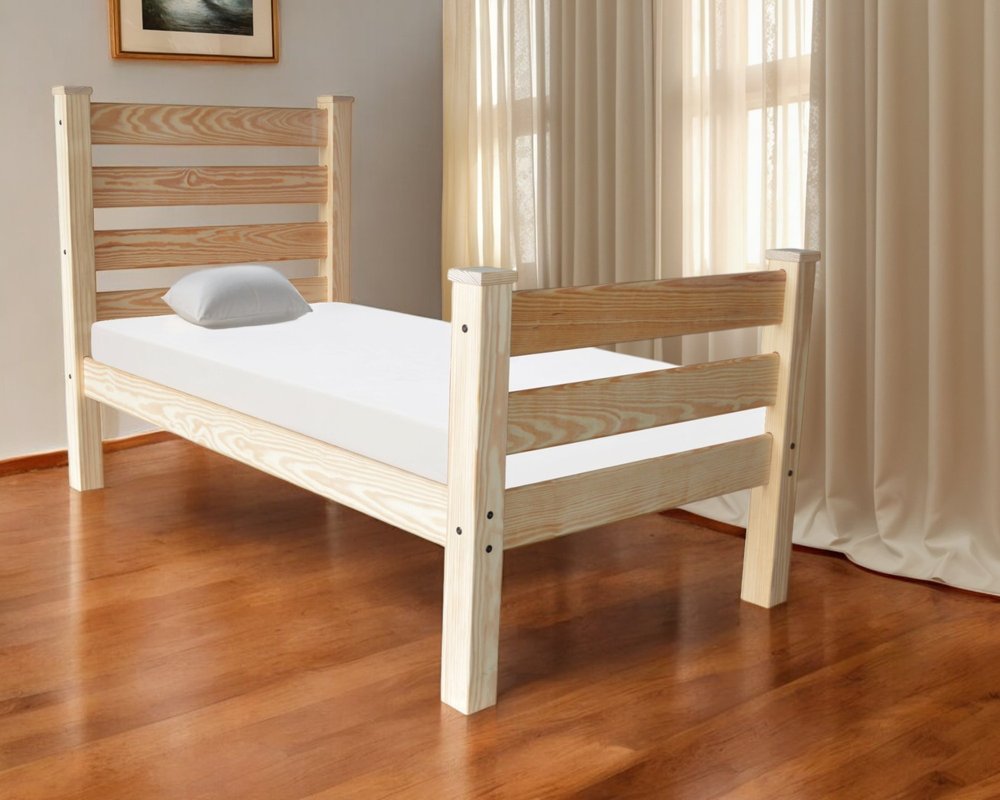 Natural Solid Wood Twin Bed Frame HomeRoots