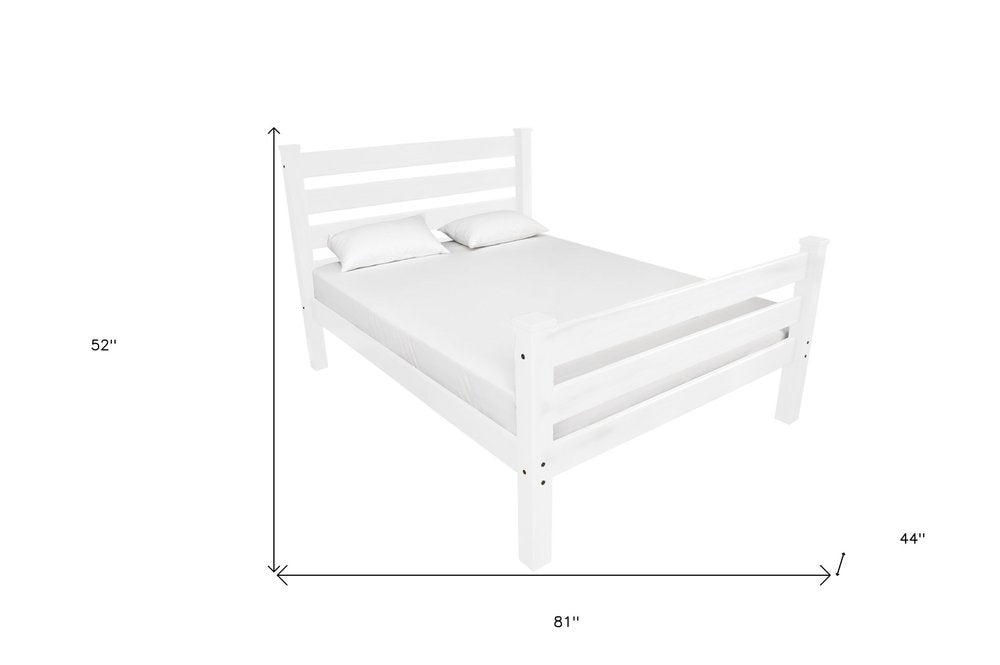 White Solid Wood Twin Bed Frame HomeRoots
