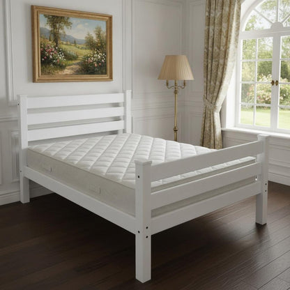 White Solid Wood Twin Bed Frame HomeRoots