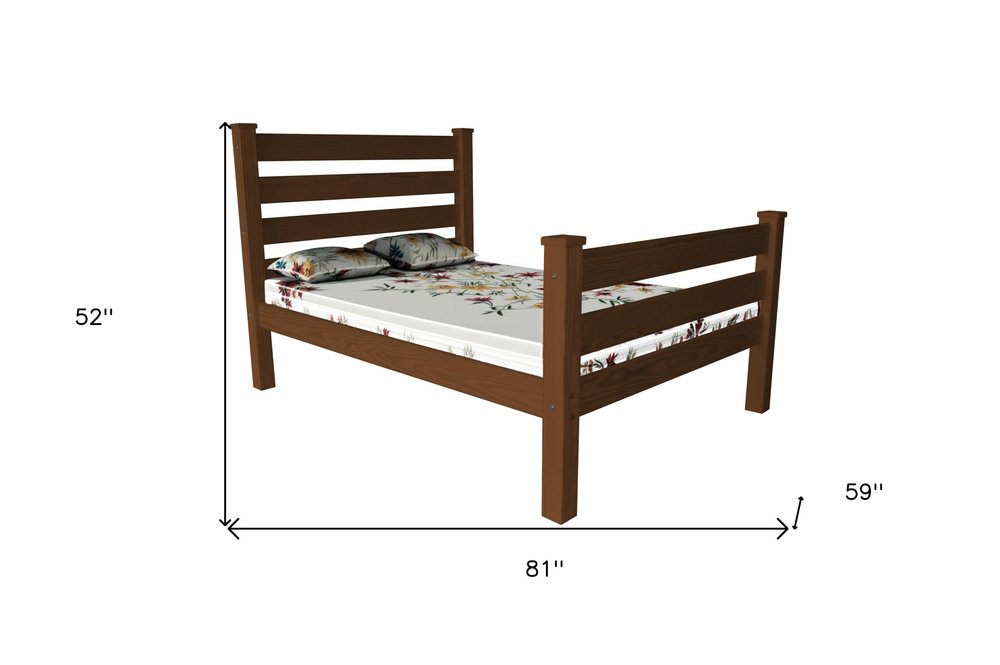 Brown Solid Wood Full Bed Frame HomeRoots