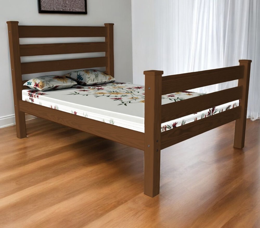 Brown Solid Wood Full Bed Frame HomeRoots