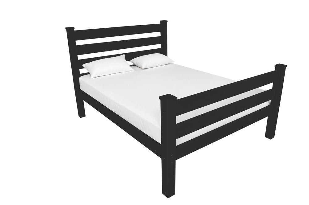 Black Solid Wood Full Bed Frame HomeRoots