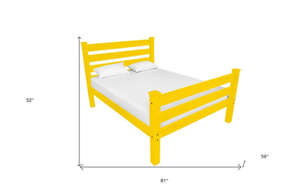 Canary Yellow Solid Wood Full Bed Frame HomeRoots